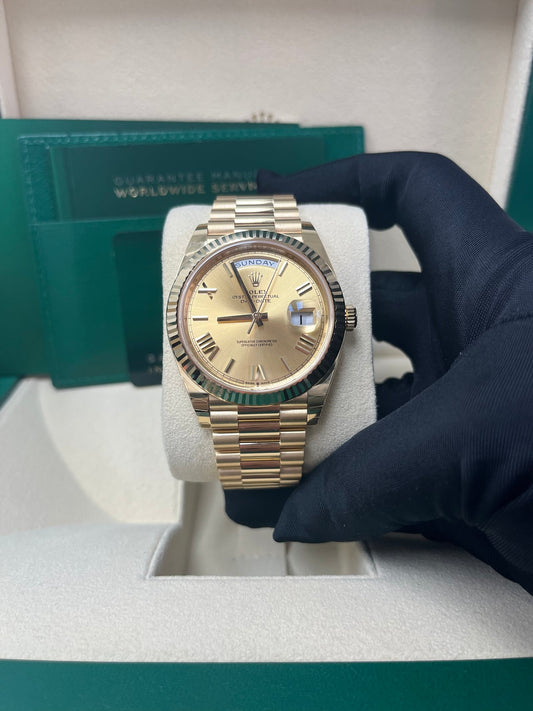 Day-Date 40 Champagne Roman Yellow Gold President