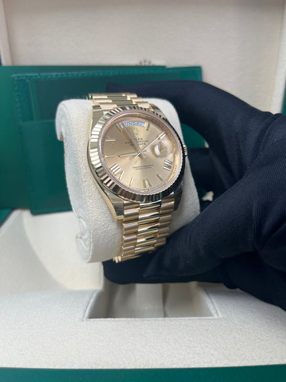 Day-Date 40 Champagne Roman Yellow Gold President