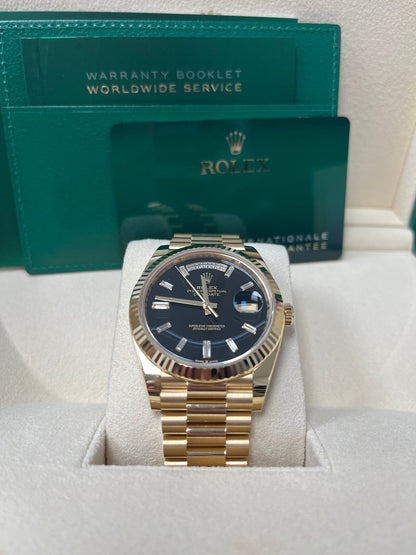 Day-Date 40 Black Baguette Diamond Yellow Gold President