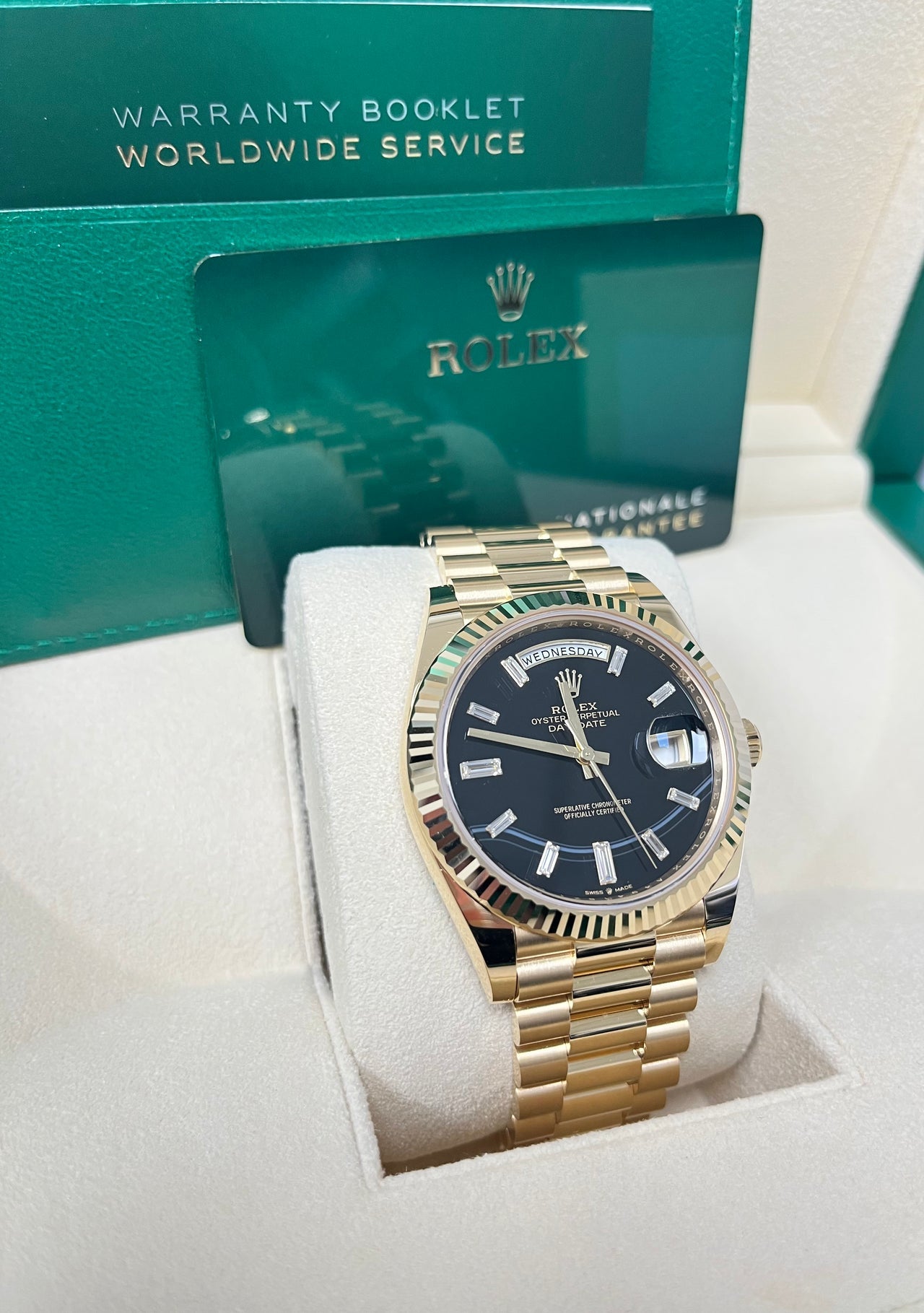 Day-Date 40 Black Baguette Diamond Yellow Gold President