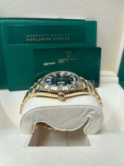 Day-Date 40 Black Baguette Diamond Yellow Gold President