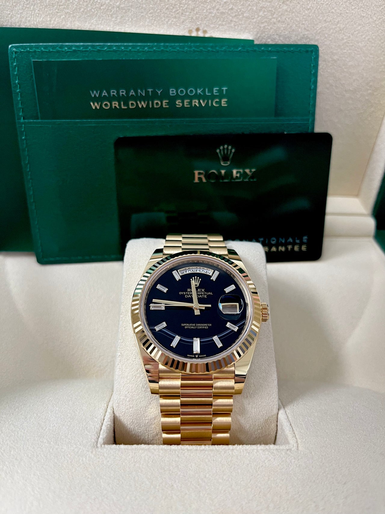 Day-Date 40 Black Baguette Diamond Yellow Gold President