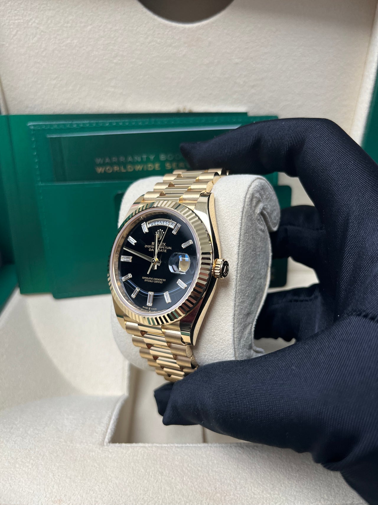 Day-Date 40 Black Baguette Diamond Yellow Gold President