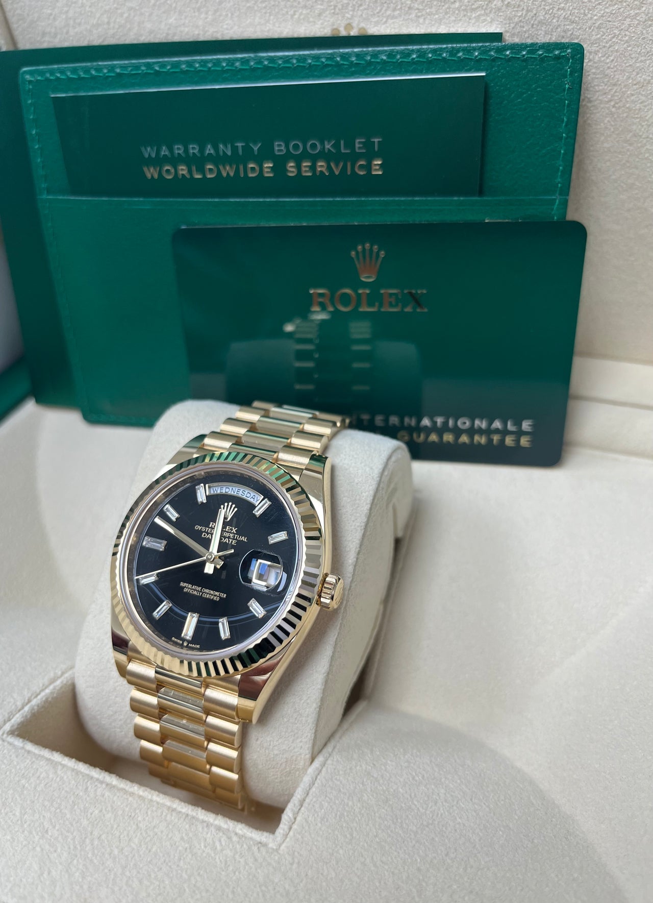 Day-Date 40 Black Baguette Diamond Yellow Gold President