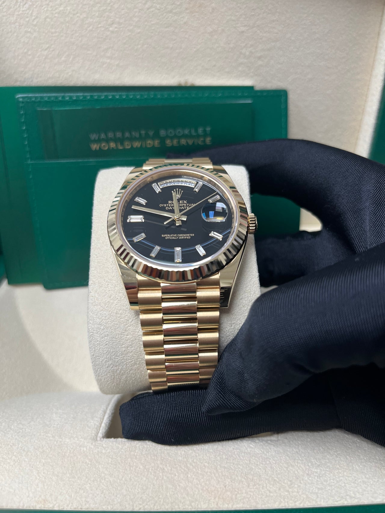 Day-Date 40 Black Baguette Diamond Yellow Gold President