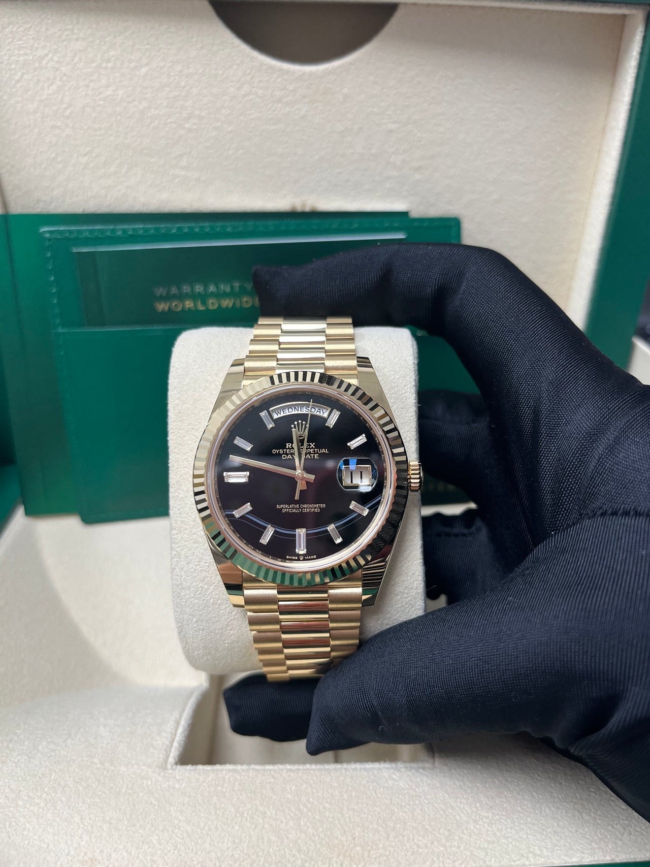 Day-Date 40 Black Baguette Diamond Yellow Gold President