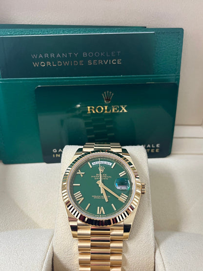 Day-Date 40 Green Roman Yellow Gold President
