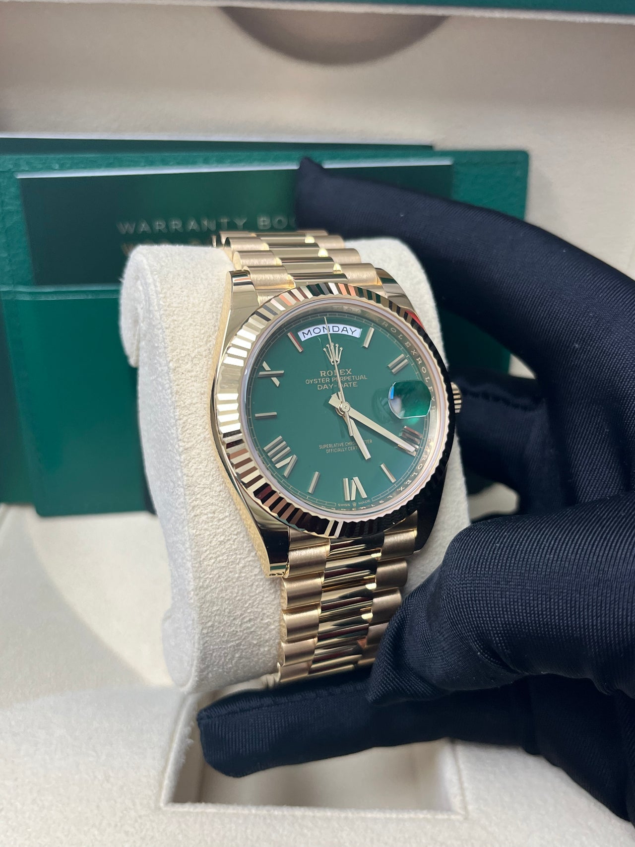 Day-Date 40 Green Roman Yellow Gold President