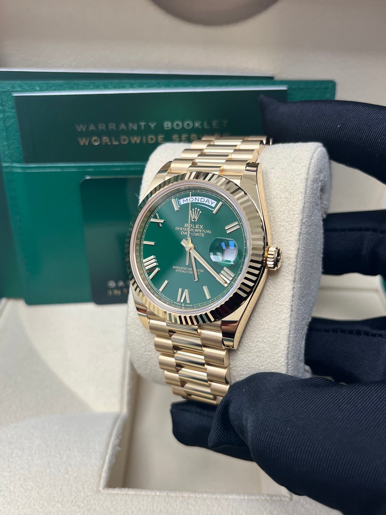 Day-Date 40 Green Roman Yellow Gold President