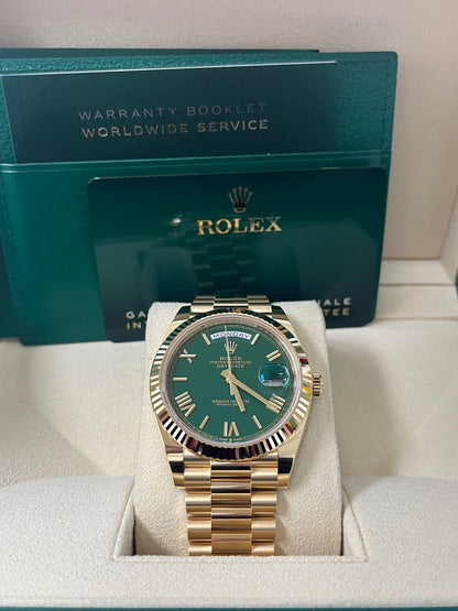 Day-Date 40 Green Roman Yellow Gold President
