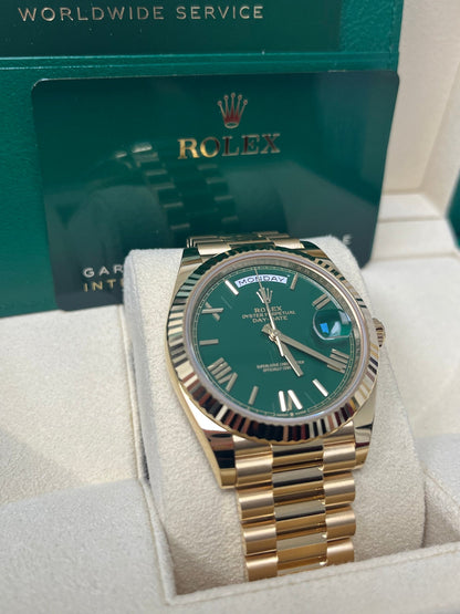 Day-Date 40 Green Roman Yellow Gold President