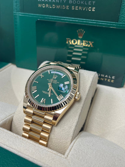 Day-Date 40 Green Roman Yellow Gold President