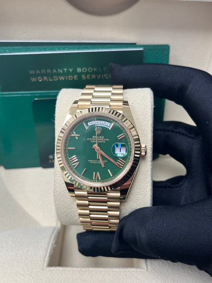 Day-Date 40 Green Roman Yellow Gold President