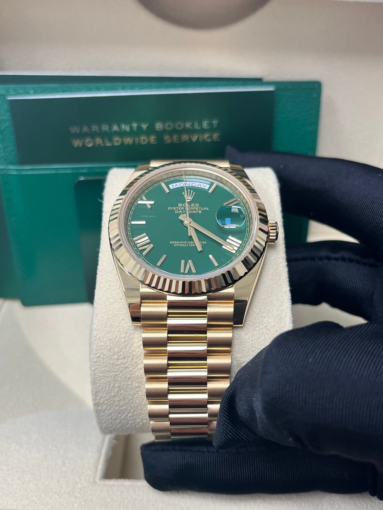 Day-Date 40 Green Roman Yellow Gold President