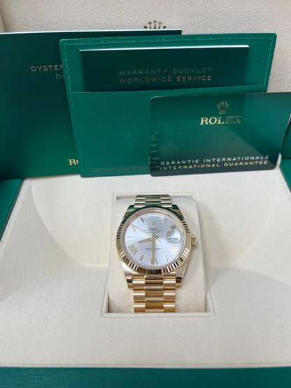 Day-Date 40 Silver Roman Yellow Gold President