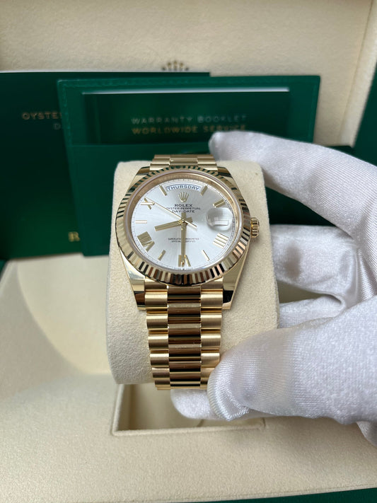 Day-Date 40 Silver Roman Yellow Gold President