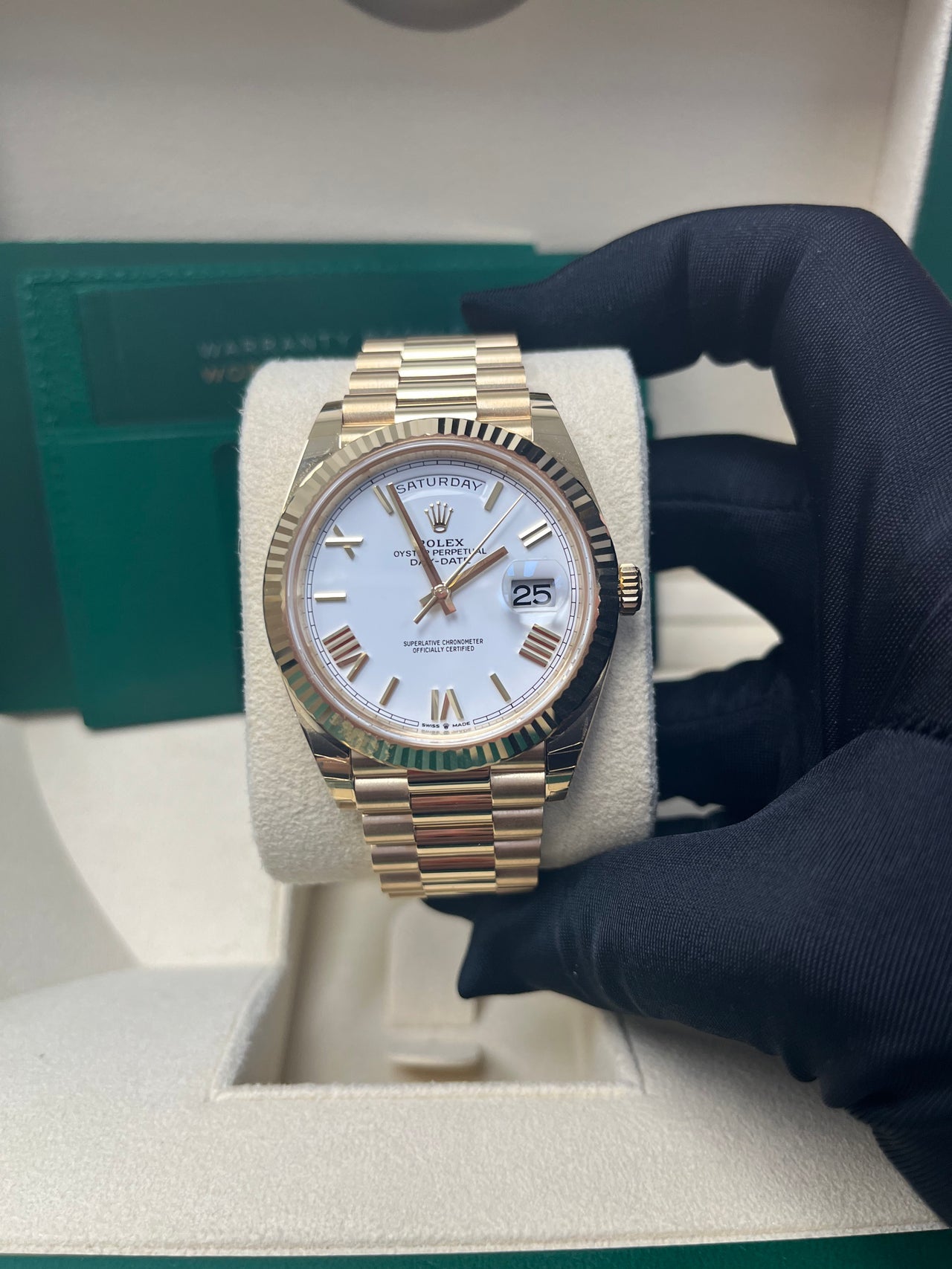 Day-Date 40 White Roman Yellow Gold President