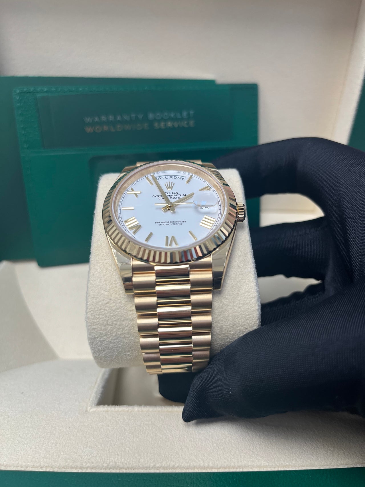Day-Date 40 White Roman Yellow Gold President