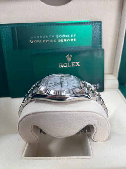 Day-Date 40 Meteorite Baguette Dial White Gold