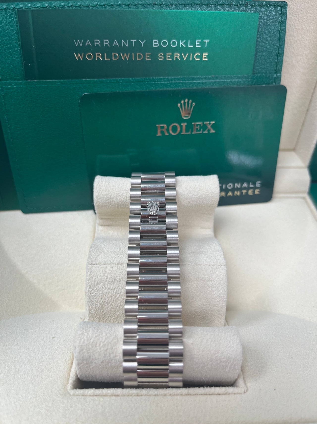 Day-Date 40 Meteorite Baguette Dial White Gold