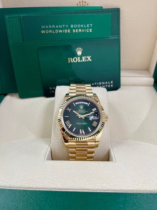 Day-Date 40 Green Ombré Roman Yellow Gold President