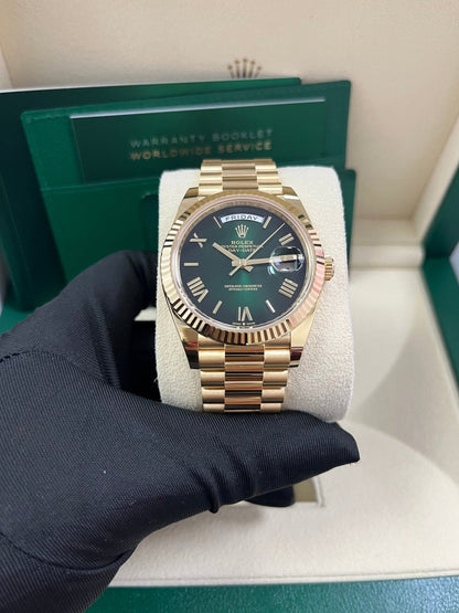 Day-Date 40 Green Ombré Roman Yellow Gold President