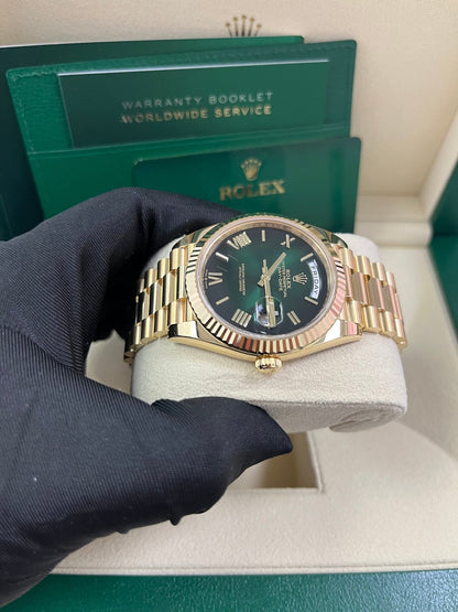 Day-Date 40 Green Ombré Roman Yellow Gold President