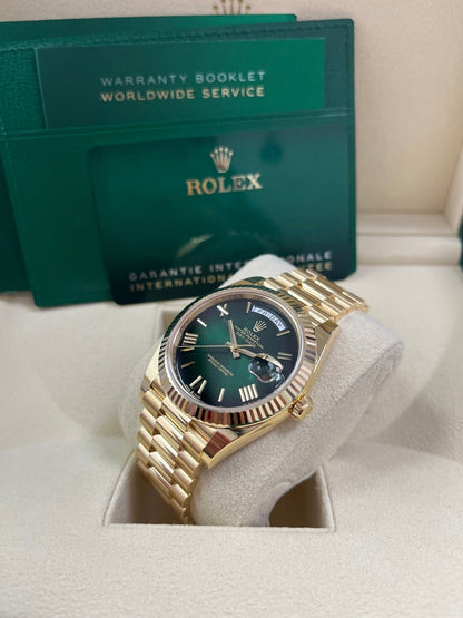 Day-Date 40 Green Ombré Roman Yellow Gold President