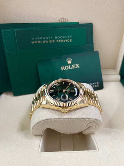 Day-Date 40 Green Ombré Roman Yellow Gold President