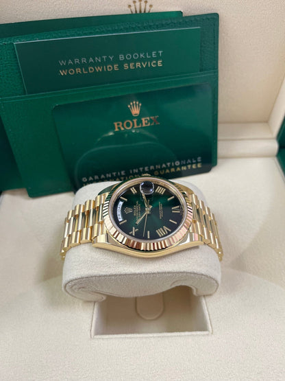 Day-Date 40 Green Ombré Roman Yellow Gold President