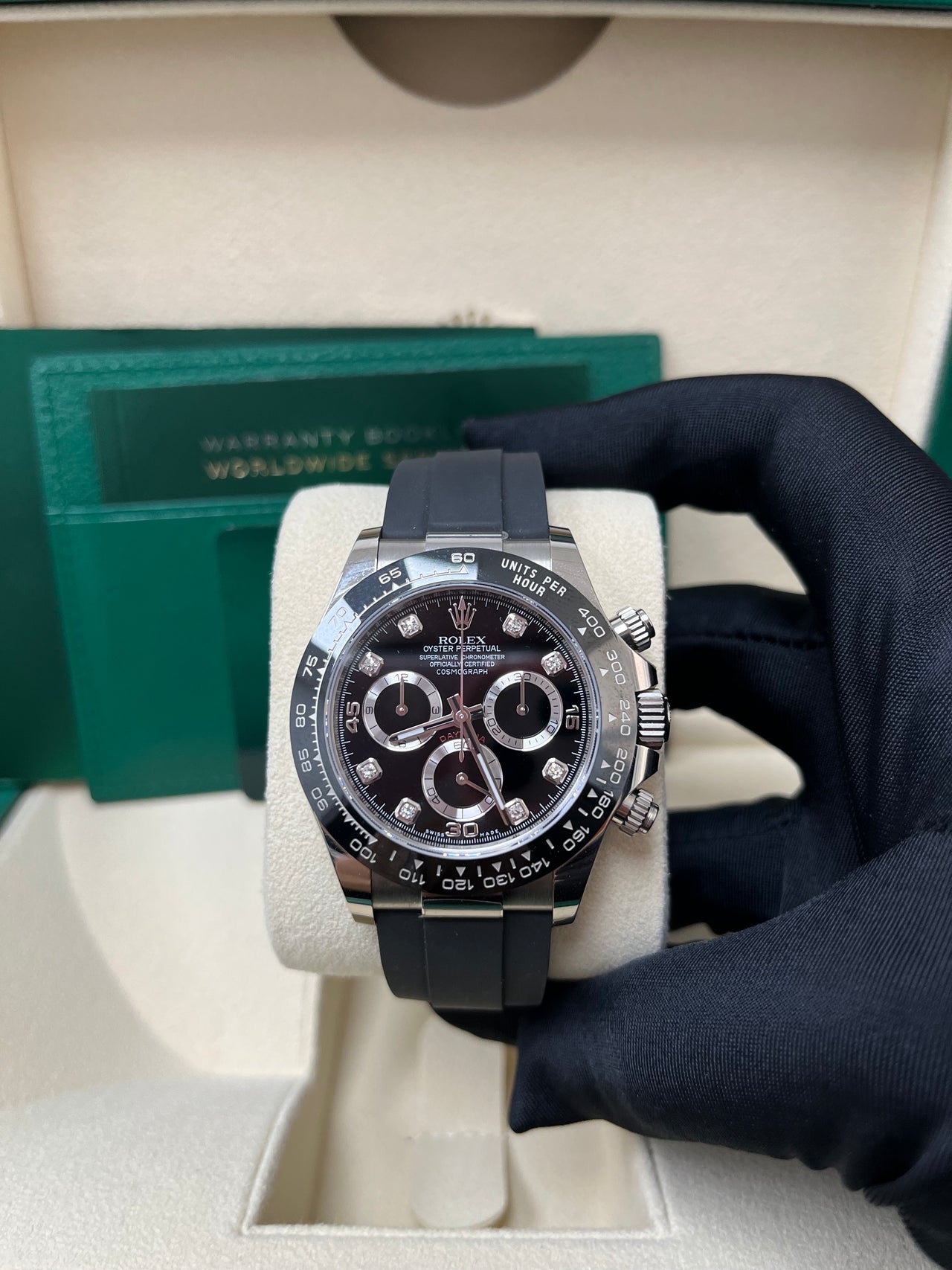 Cosmograph Daytona White Gold Oysterflex Diamond Dial