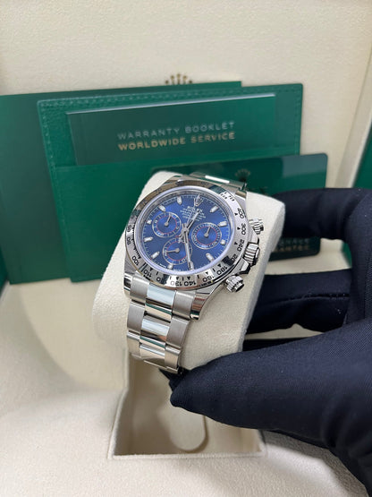 Cosmograph Daytona White Gold Blue Dial