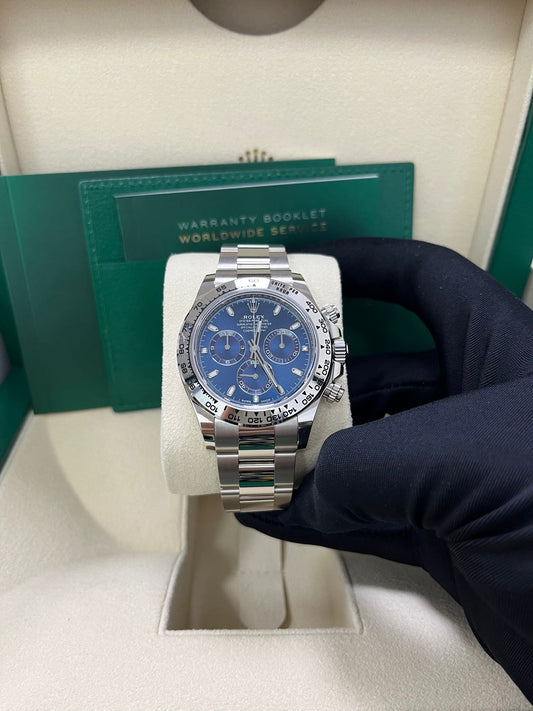 Cosmograph Daytona White Gold Blue Dial