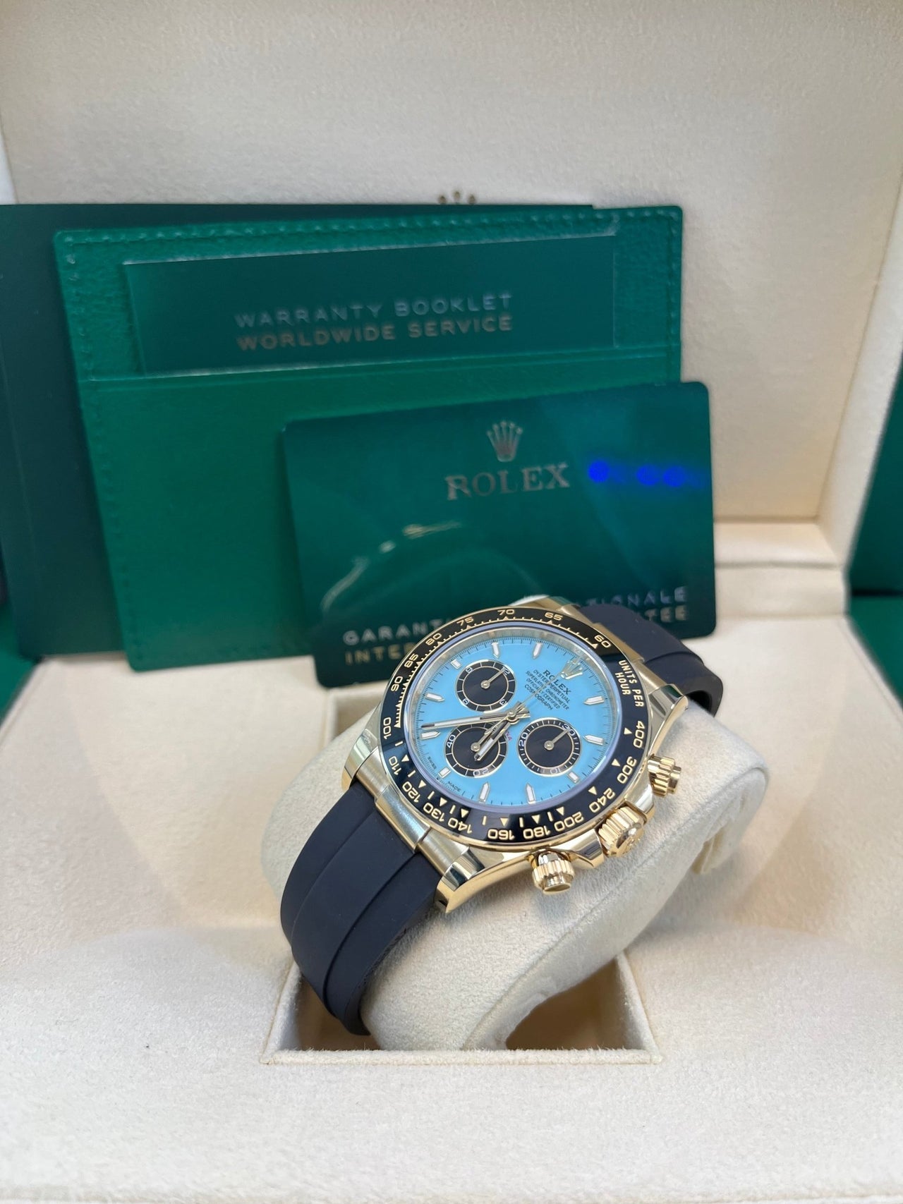 Cosmograph Daytona Turquoise Yellow Gold