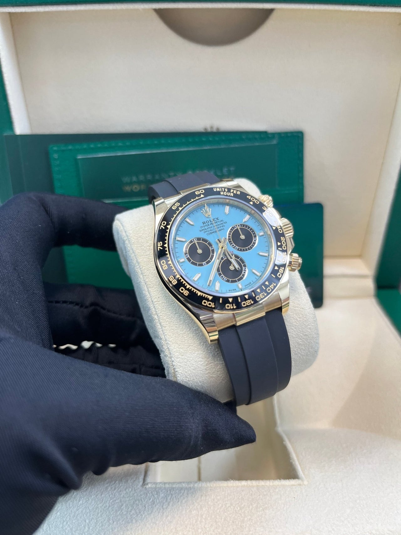 Cosmograph Daytona Turquoise Yellow Gold