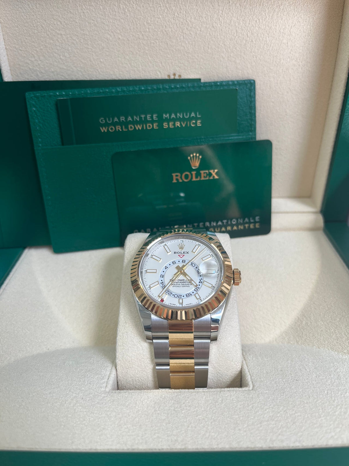 Sky-Dweller Two-Tone Yellow Gold White Dial