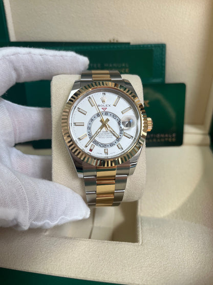 Sky-Dweller Two-Tone Yellow Gold White Dial