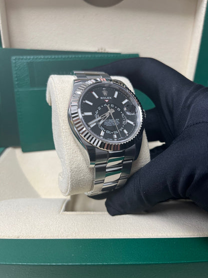 Sky-Dweller White Rolesor Black Dial Oyster