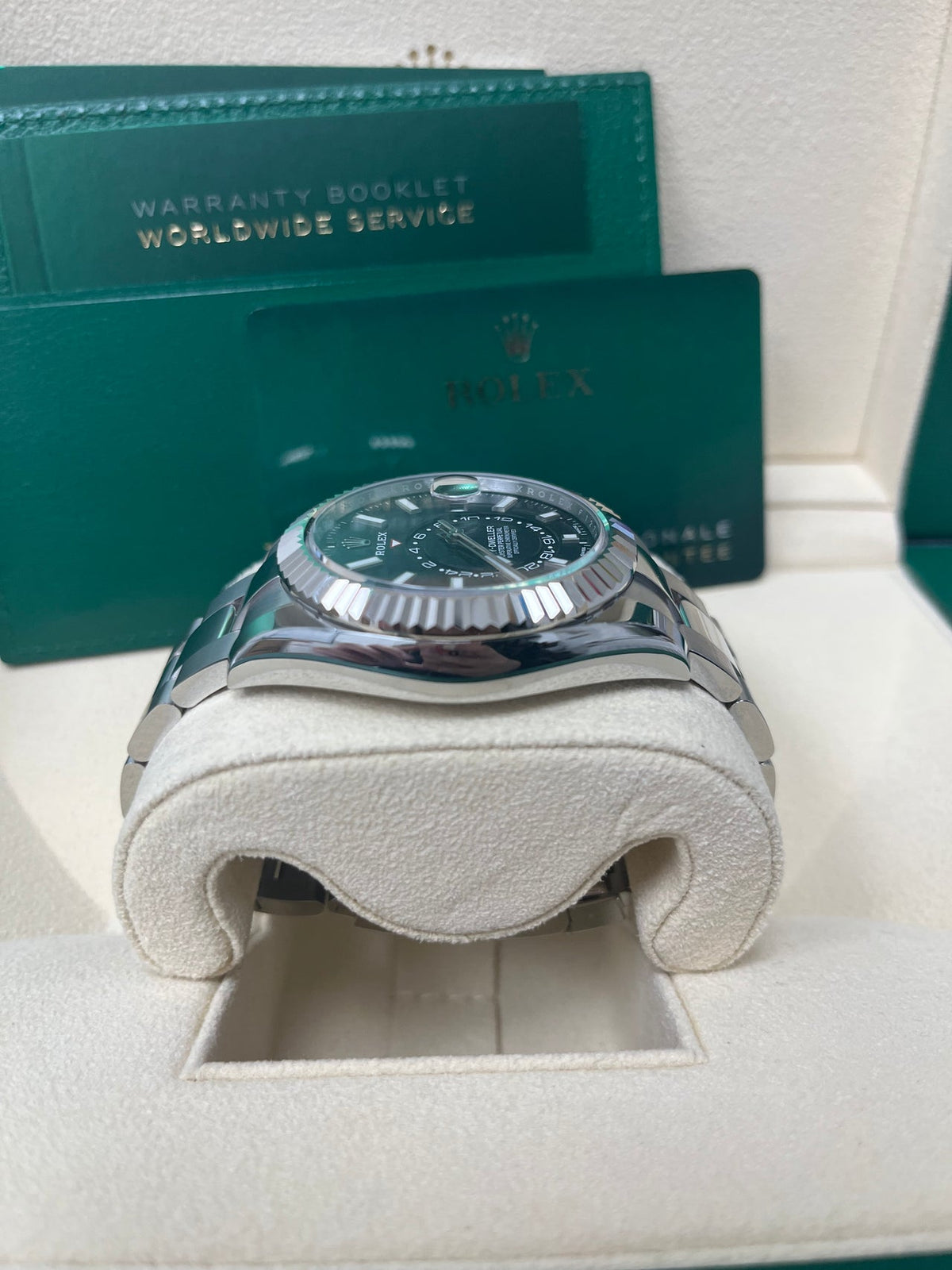 Sky-Dweller White Rolesor Black Dial Oyster