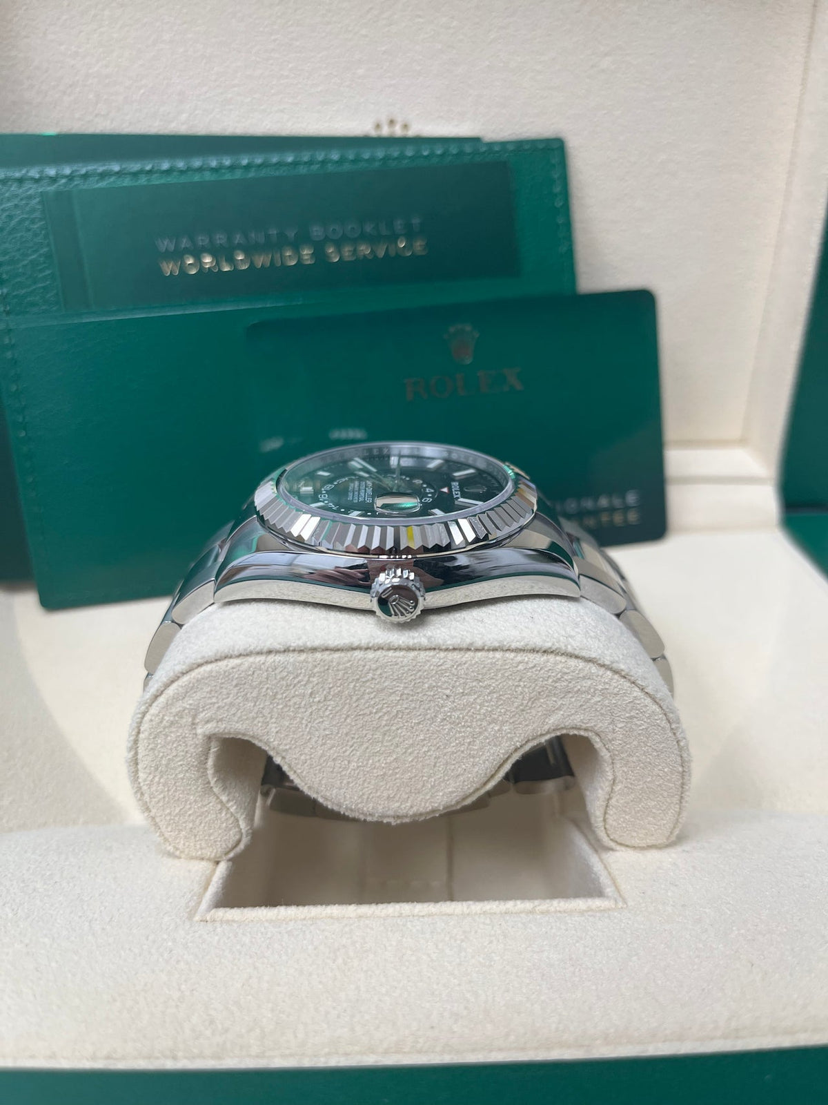 Sky-Dweller White Rolesor Black Dial Oyster
