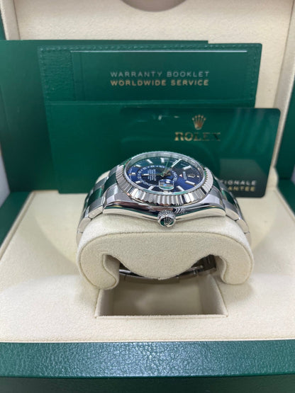 Sky-Dweller White Rolesor Blue Dial 336934