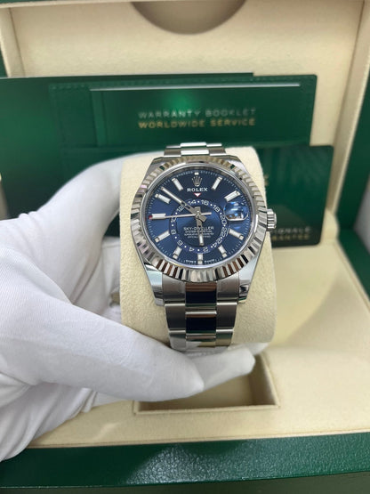 Sky-Dweller White Rolesor Blue Dial 336934