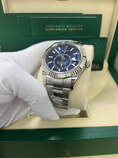 Sky-Dweller White Rolesor Blue Dial 336934