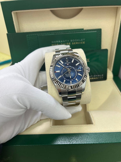 Sky-Dweller White Rolesor Blue Dial 336934