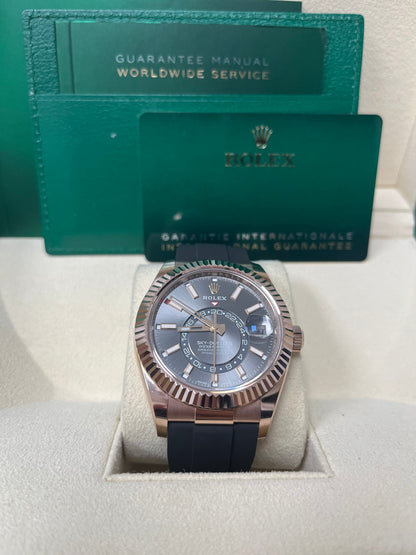 Sky-Dweller Everose Dark Rhodium Dial Oysterflex