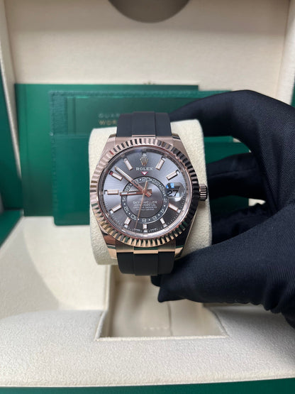 Sky-Dweller Everose Dark Rhodium Dial Oysterflex