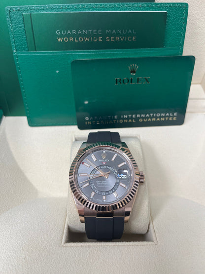 Sky-Dweller Everose Dark Rhodium Dial Oysterflex