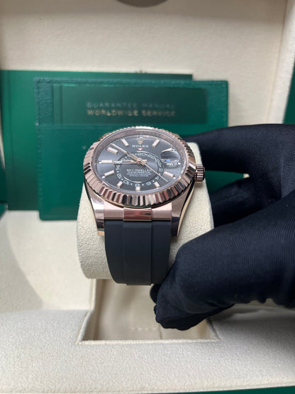 Sky-Dweller Everose Dark Rhodium Dial Oysterflex