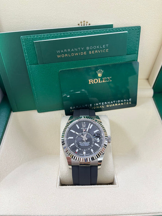Sky-Dweller White Gold Black Dial Oysterflex