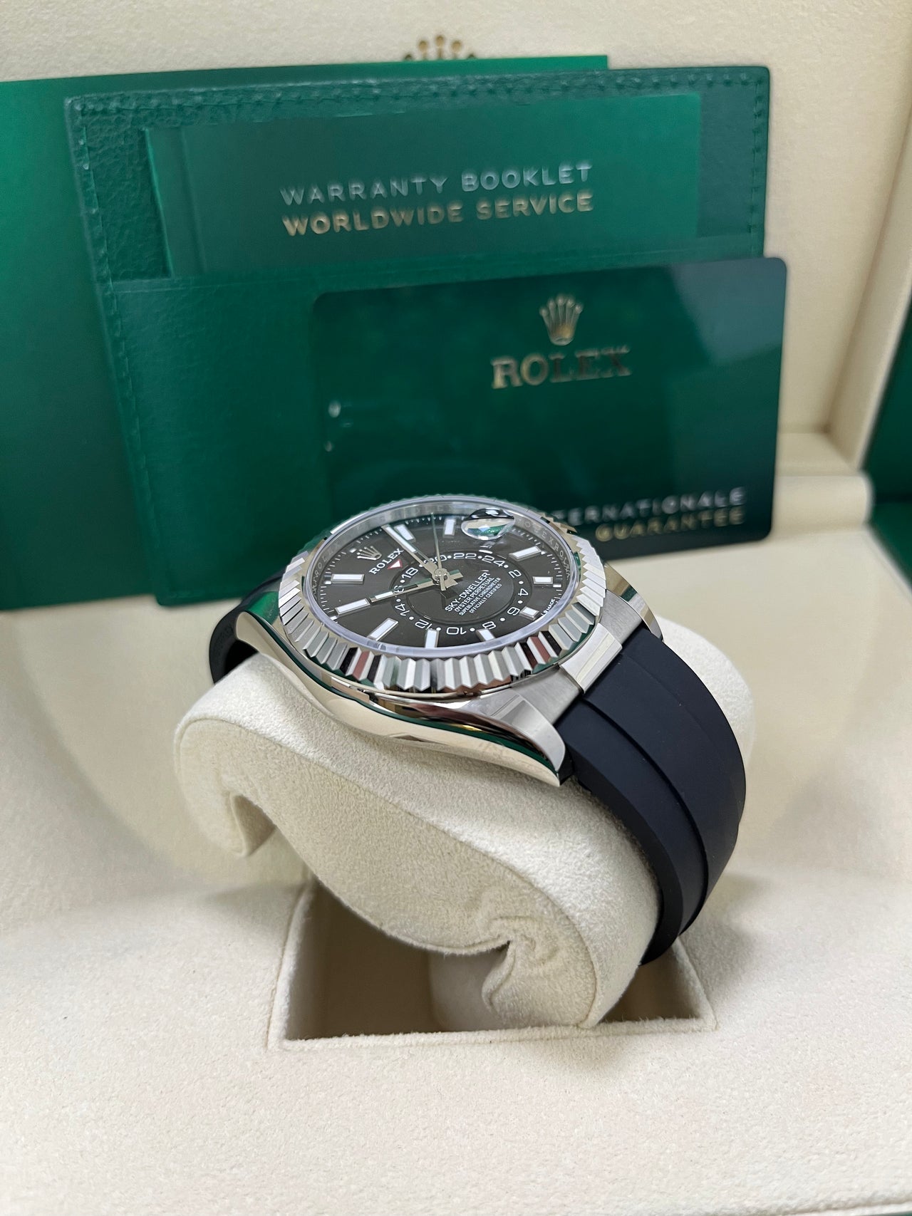 Sky-Dweller White Gold Black Dial Oysterflex